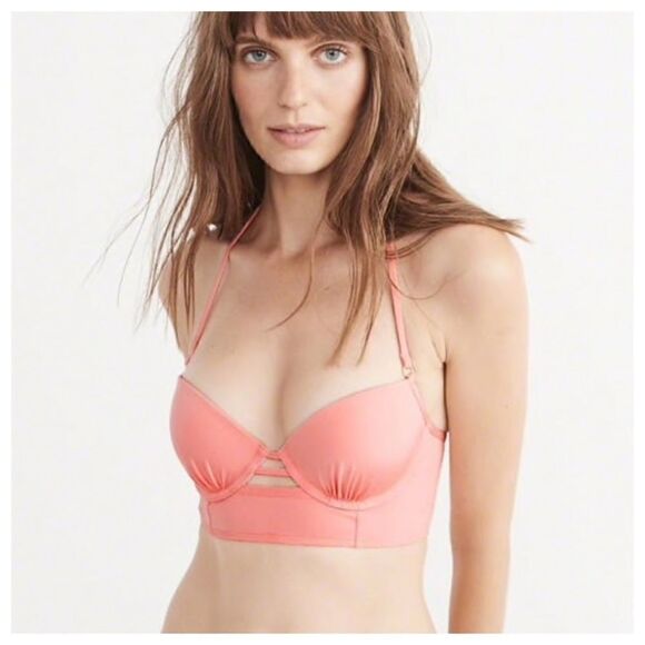 NWT A&F Push Up Plunge Bikini Bra Top 34C - Picture 2 of 9